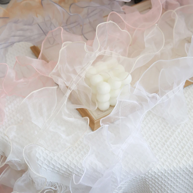 Creative Puff Floral Ribbon Border Bouquet, Snow Gauze Yarn Decoration, Gift Packaging Ribbons