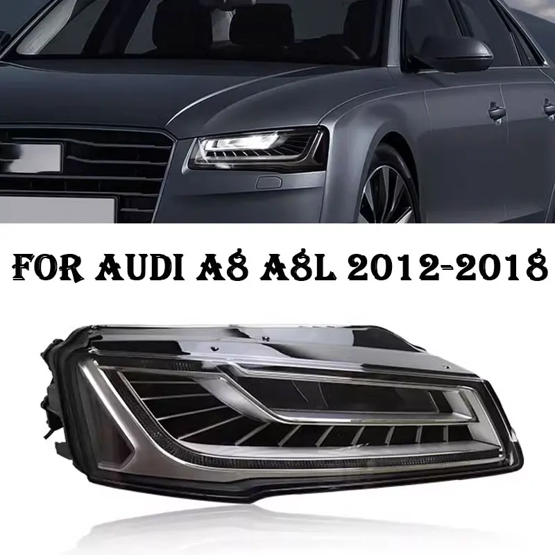 

Передние фары автомобиля для Audi A8 2012-2018, фара в сборе, A8L, светодиодная модификация, матричная направляющая DRL, обновление, высококачественная фара