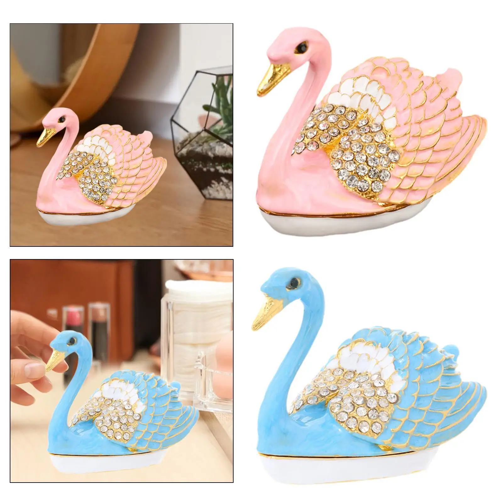 

Swan Figurine Jewelry Organizer for Earrings And Trinkets on Dressing Table