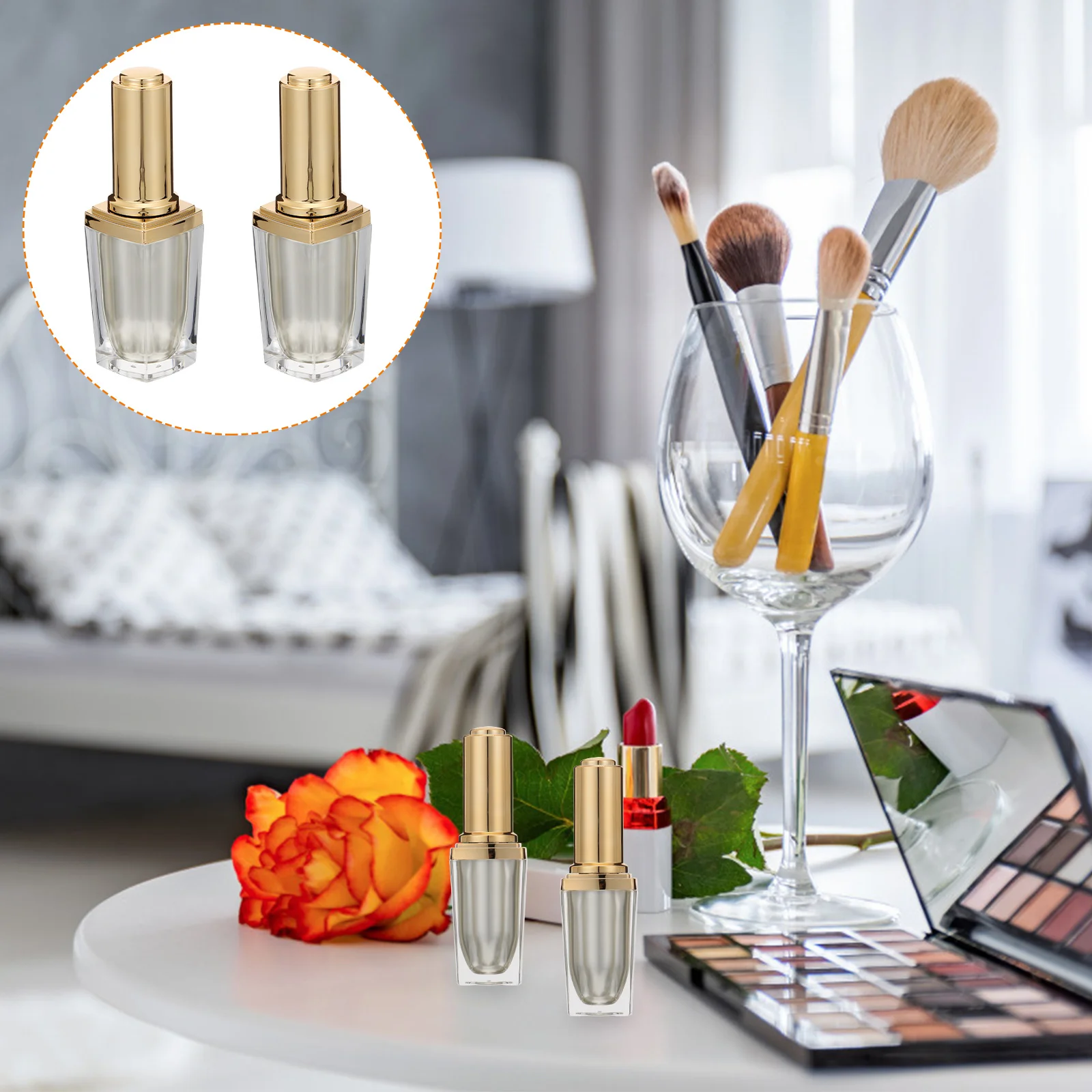 2 قطعة زجاجات طلاء الأظافر الفارغة 10 مللي الزجاج لتقوم بها بنفسك إعادة الملء فرشاة علوية حاويات محكمة الغلق لمسمار الورنيش إهاب النفط السائل اللاتكس #3