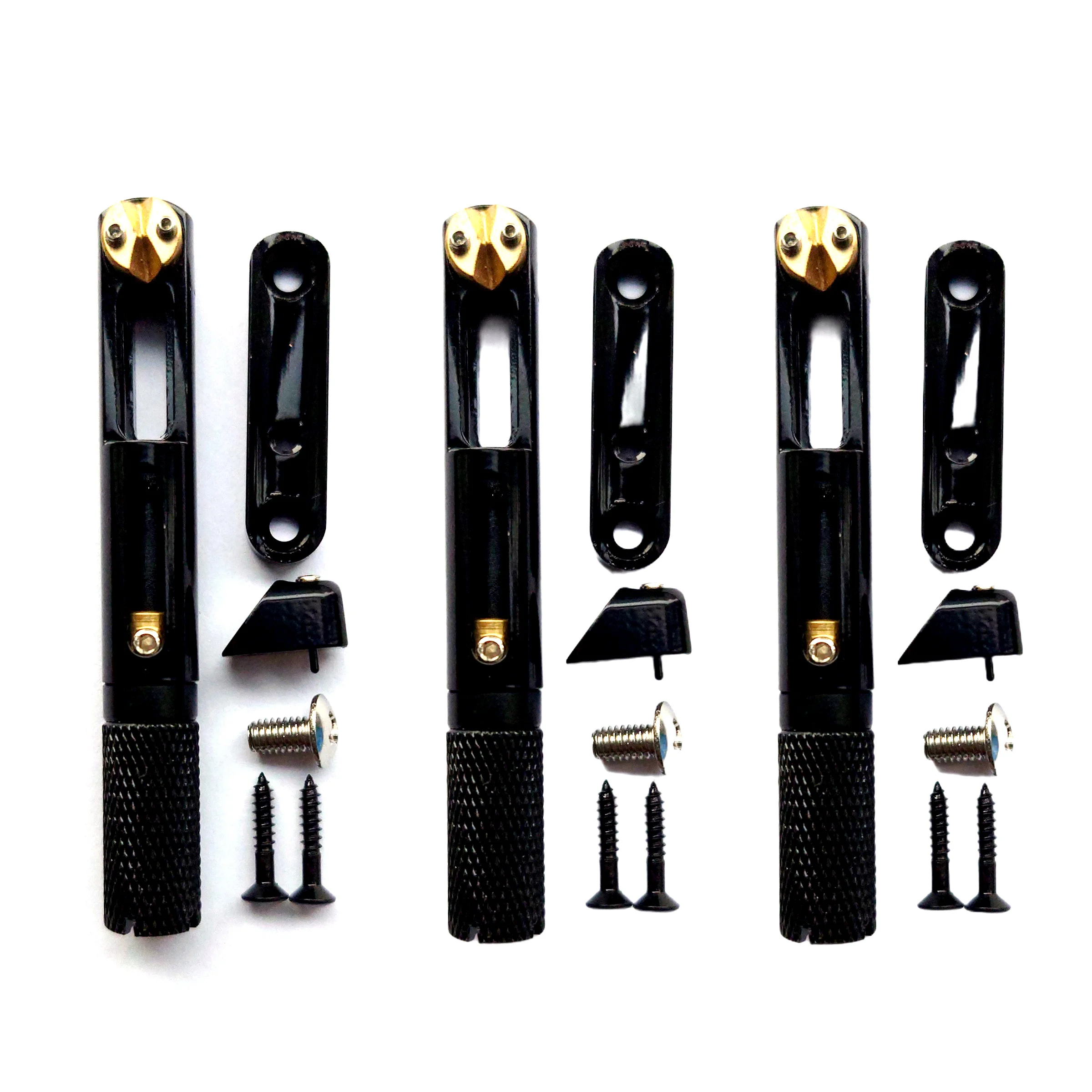 Black Headless Guitar Bridge 1 Set 2/3/4/5/6/8 Strings with Nut and Wrench Professional Guitar Parts