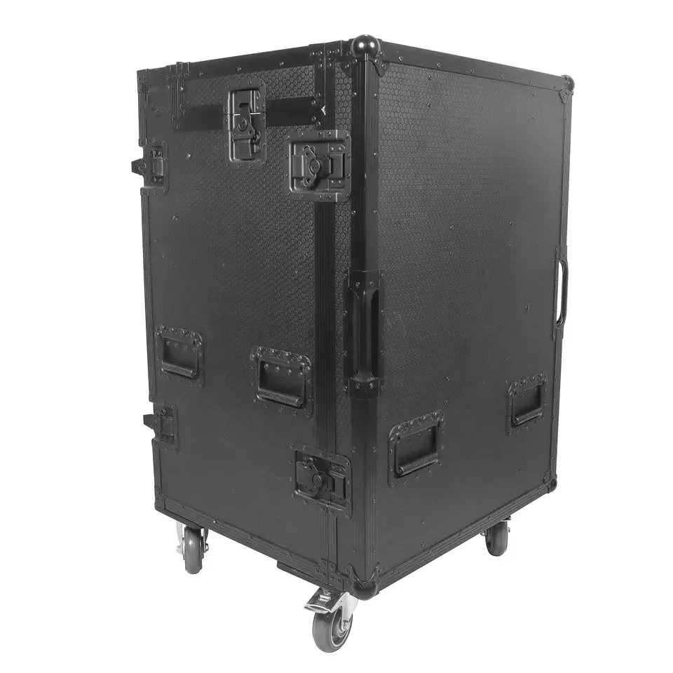 Mobile AV Broadcasting Streaming Recording Studio Workstation Flightcase mit 4U Top 12U Bottom für Broadcast Video