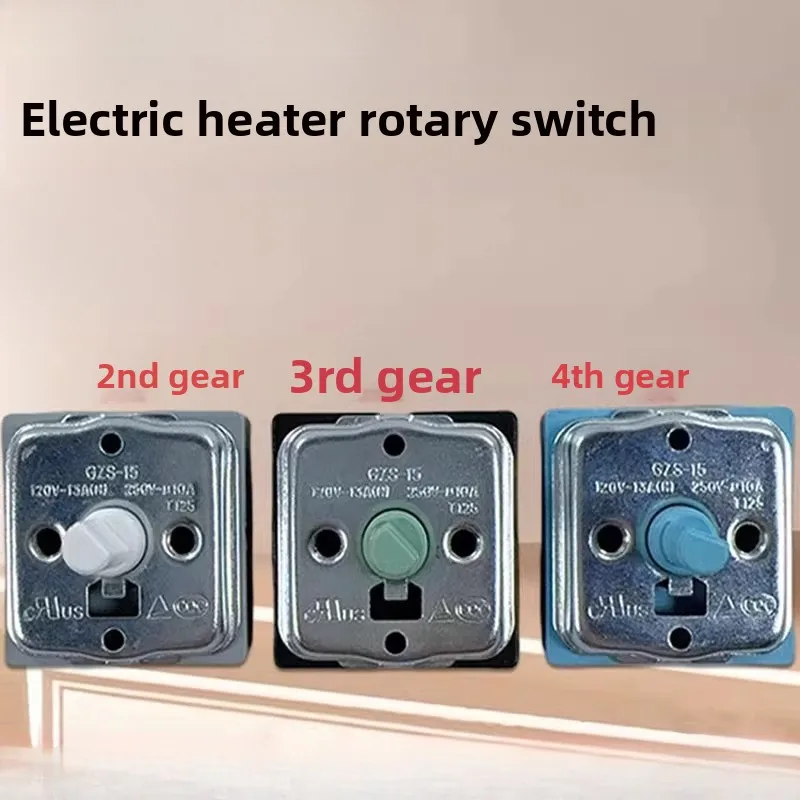 1PCS for Midea electric heater four three gears rotary switch, electric oil heating GZS-15 gear temperature control knob