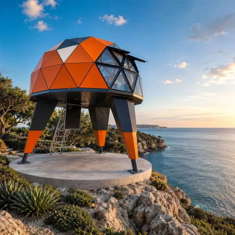 Luxury Double Deck Glass Dome Cabin Capsule House 2-story DM-20T For Glamping Accommodation And Outdoor Hospitality