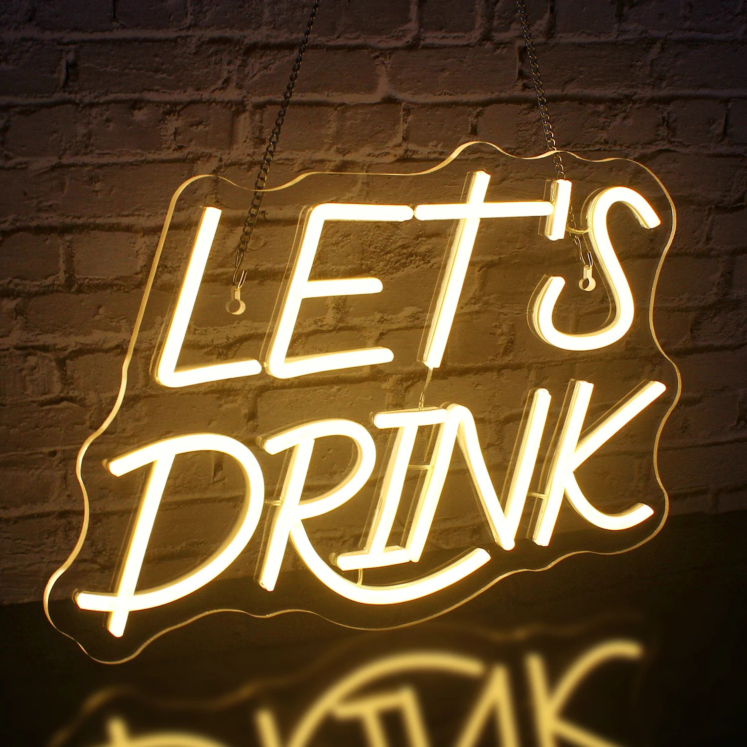 Let's Drink Neon Sign for Wall Decor USB Powered Beer Neon Lights Club Wedding Bachelorette Engagement Birthday Neon Decor