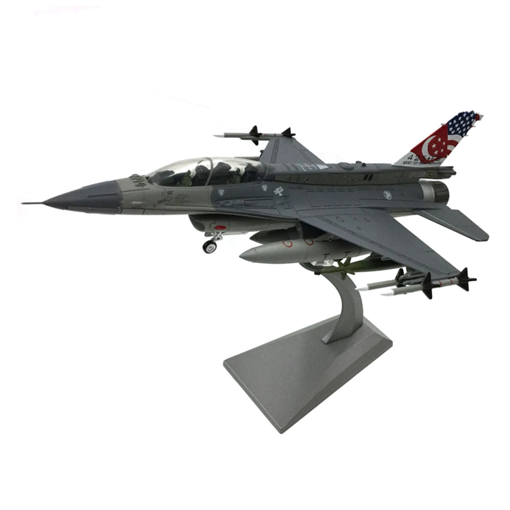 1:72 Scale F-16D Attack Plane Metal Die-Cast Airplane, Includes Alloy Stand for Commemorate Collection or