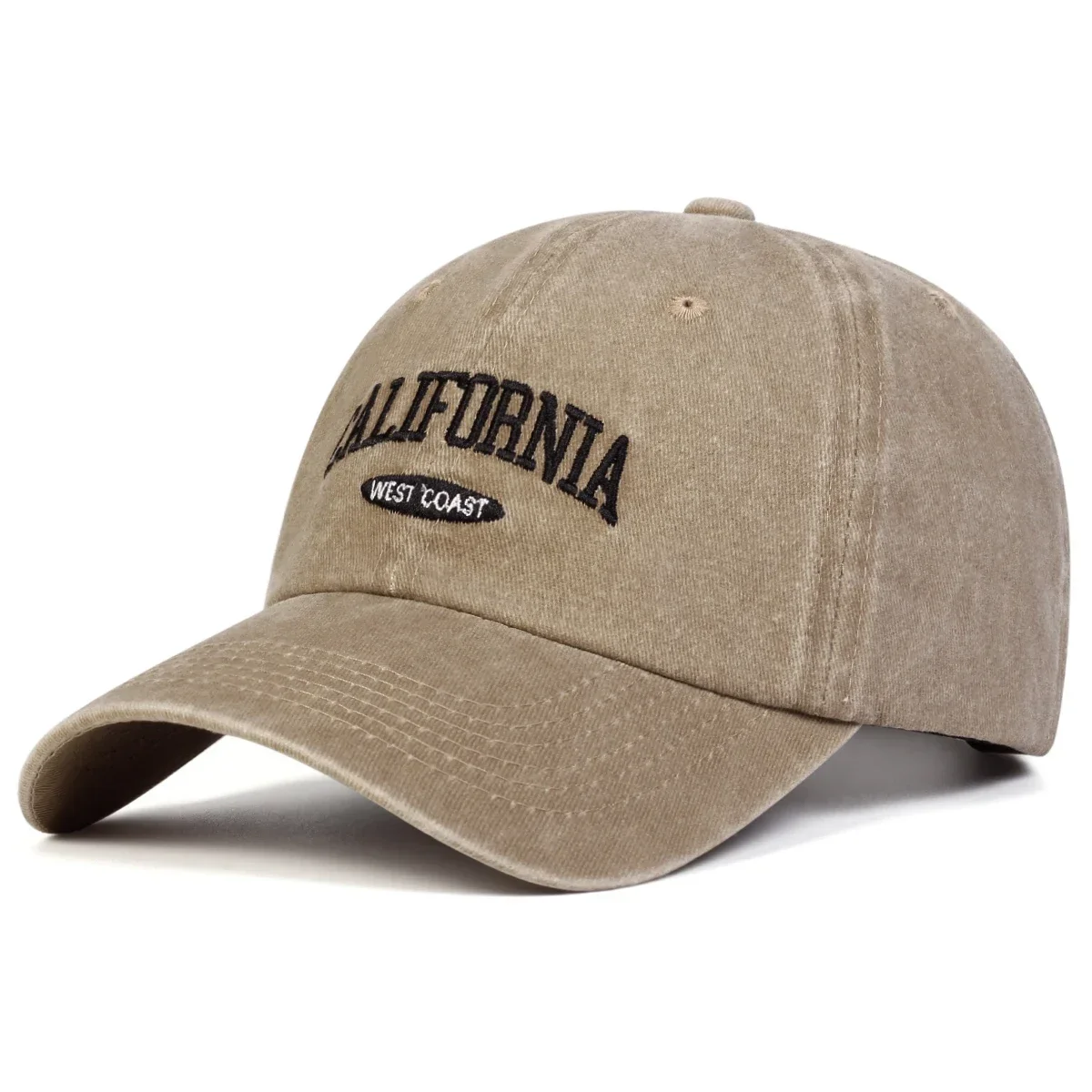 Unisex CALIFORNIA Letter Embroidery Wash Baseball Caps Spring and Autumn Outdoor Adjustable Casual Hats Sunscreen Hat