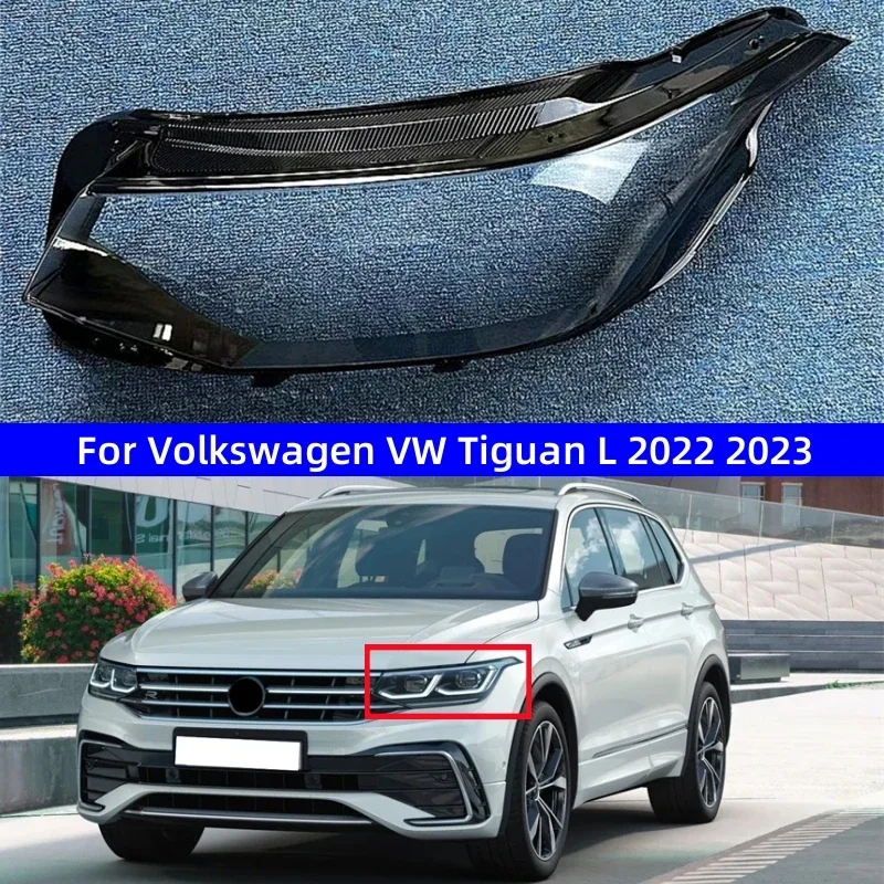 

X-T For Volkswagen VW Tiguan L 2022 2023 Front Lampshade Transparent Shell Headlight Housing Headlamp Lamp Cover Lens Plexiglass