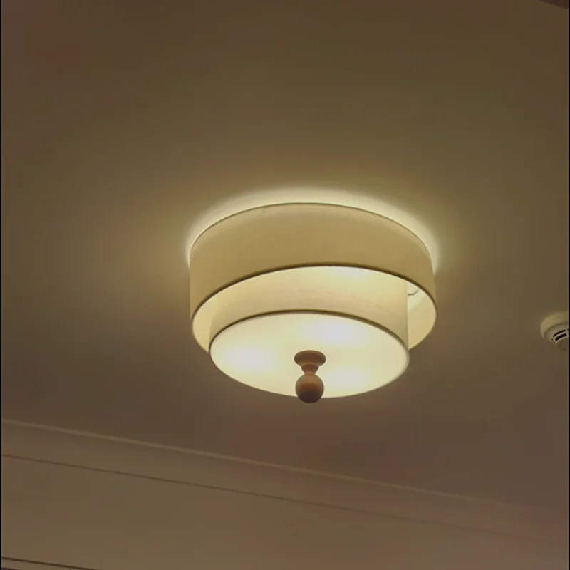 

Retro Fabric Bedroom Ceiling Lamp Hotel Restaurant Wabi Sabi Drco Light Living Room Mood Light Vintage Cloth Japan Ceiling Light