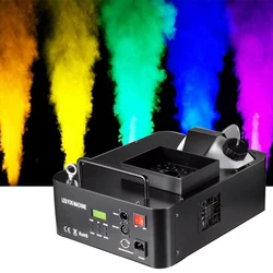 Máquina de humo de escenario Vertical con control remoto, dispositivo de niebla de 1500W, DMX, RGB, 3 en 1, 24 LED, para fiesta de Halloween, boda