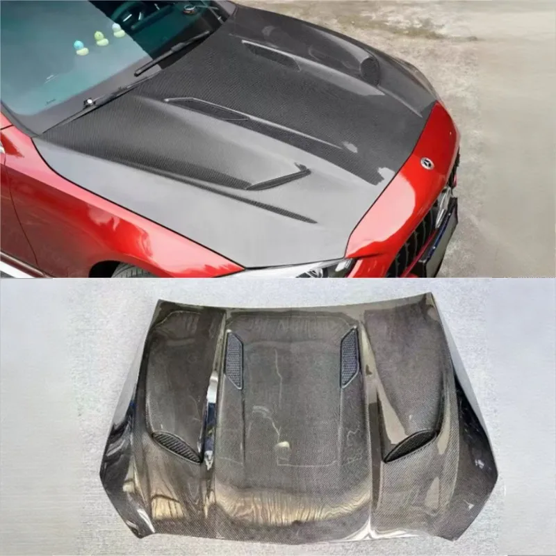 

For Mercedes Benz C Class C43 C200 C260 W206 Carbon Fiber Hood Engine Cover Hood Car Headliner Hood Cover Upgrade Auto Parts Kit