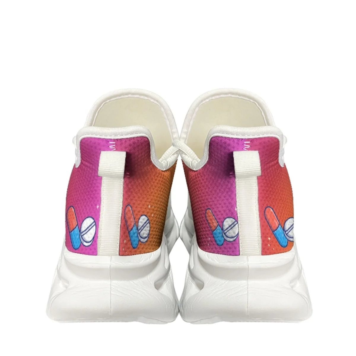 Gradient Dentist Tooth Medical Design Flats Shoes Lace Up Lightweight Non-slip Running Shoes Comfortable Outdoor Boys Sneakers