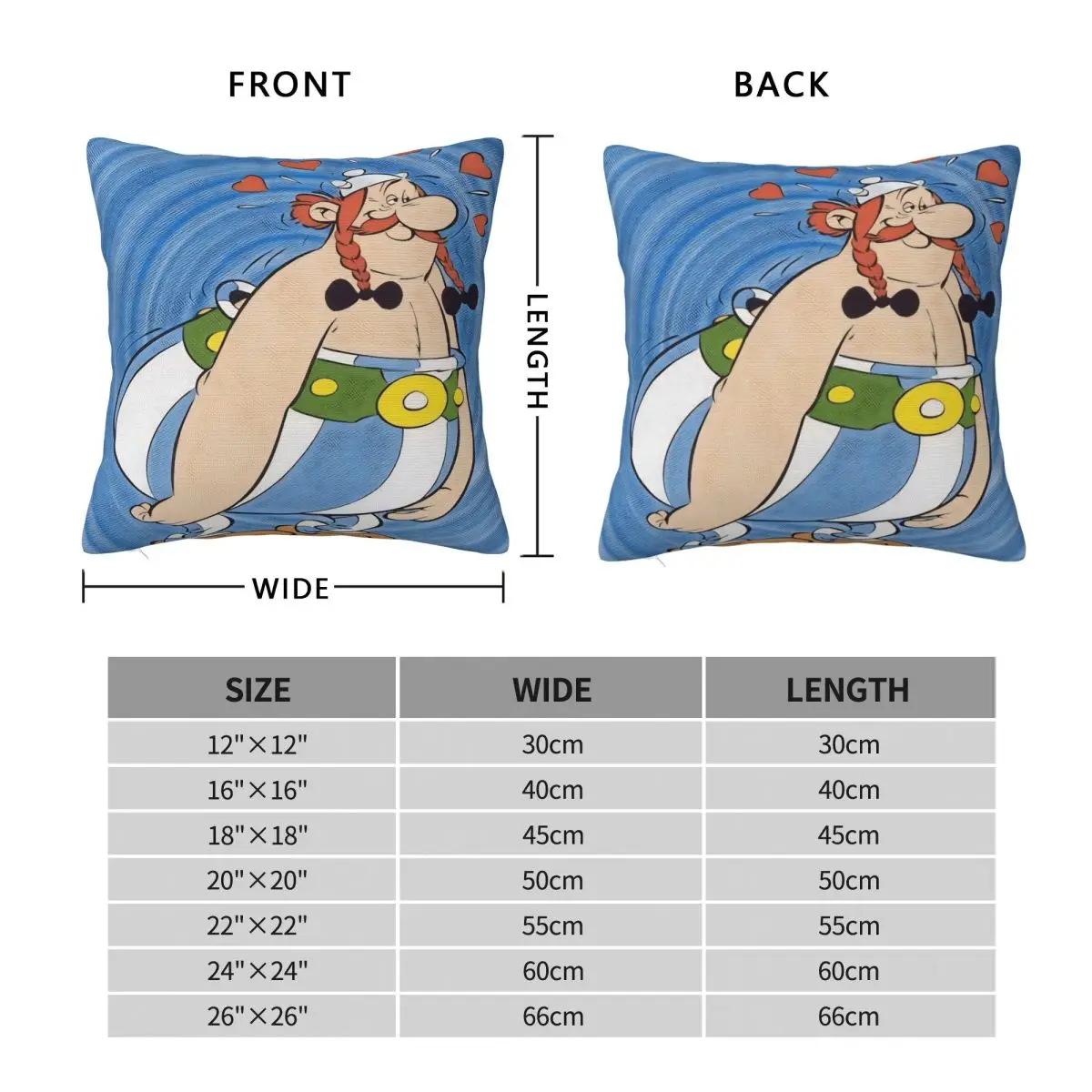 A-Asterix O-Obelix كيس وسادة Kawaii وسادة غطاء البوليستر الجرافيك غطاء الوسادة سادات ل أريكة غرفة نوم ديكور المنزل #4