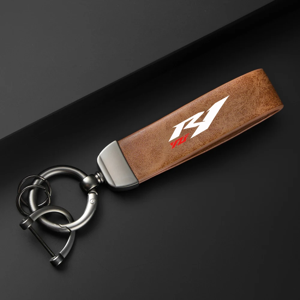 1 ชิ้น สำหรับยามาฮ่า YZF R1 YZF-R1 YZFR1 R1s อุปกรณ์เสริม พวงกุญแจหนังคุณภาพสูงสำหรับรถจักรยานยนต์