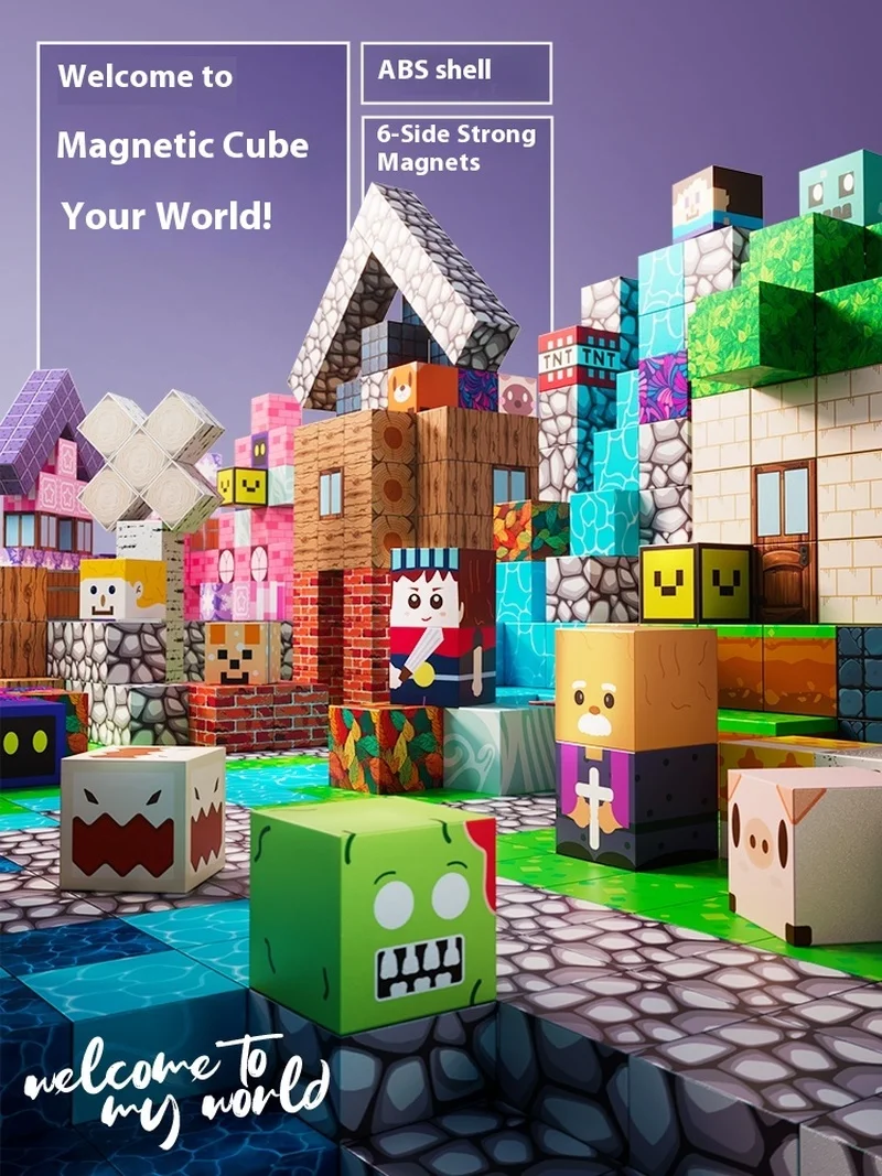 Juego completo de bloques de construcción magnéticos STEM Montessori, juguete educativo de construcción para niños y niñas, regalo de Navidad