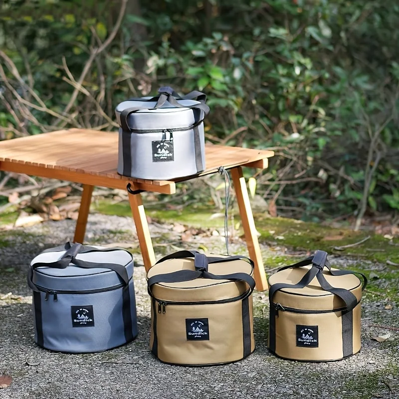 Padded Camping Cookware Storage Bag 9L/14L Shockproof Round Utensil Carry Bag  Pot Pan Organizer for Outdoor Hiking Picnic