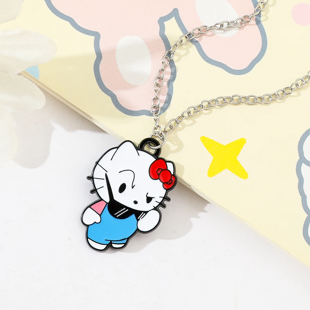 Collar de dibujos animados Kawaii Hello Kitty para niñas, cadena para el cuello, personalizado, fresco, estilo atractivo, regalos