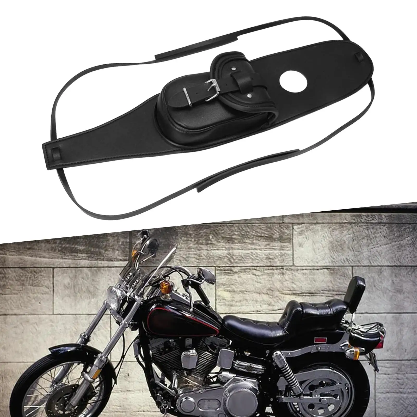 Oil Fuel Tank Bag Phone Pouch Retro Accessory Small and Portable Black Easy Installation Tool Bag for Harley Sportster