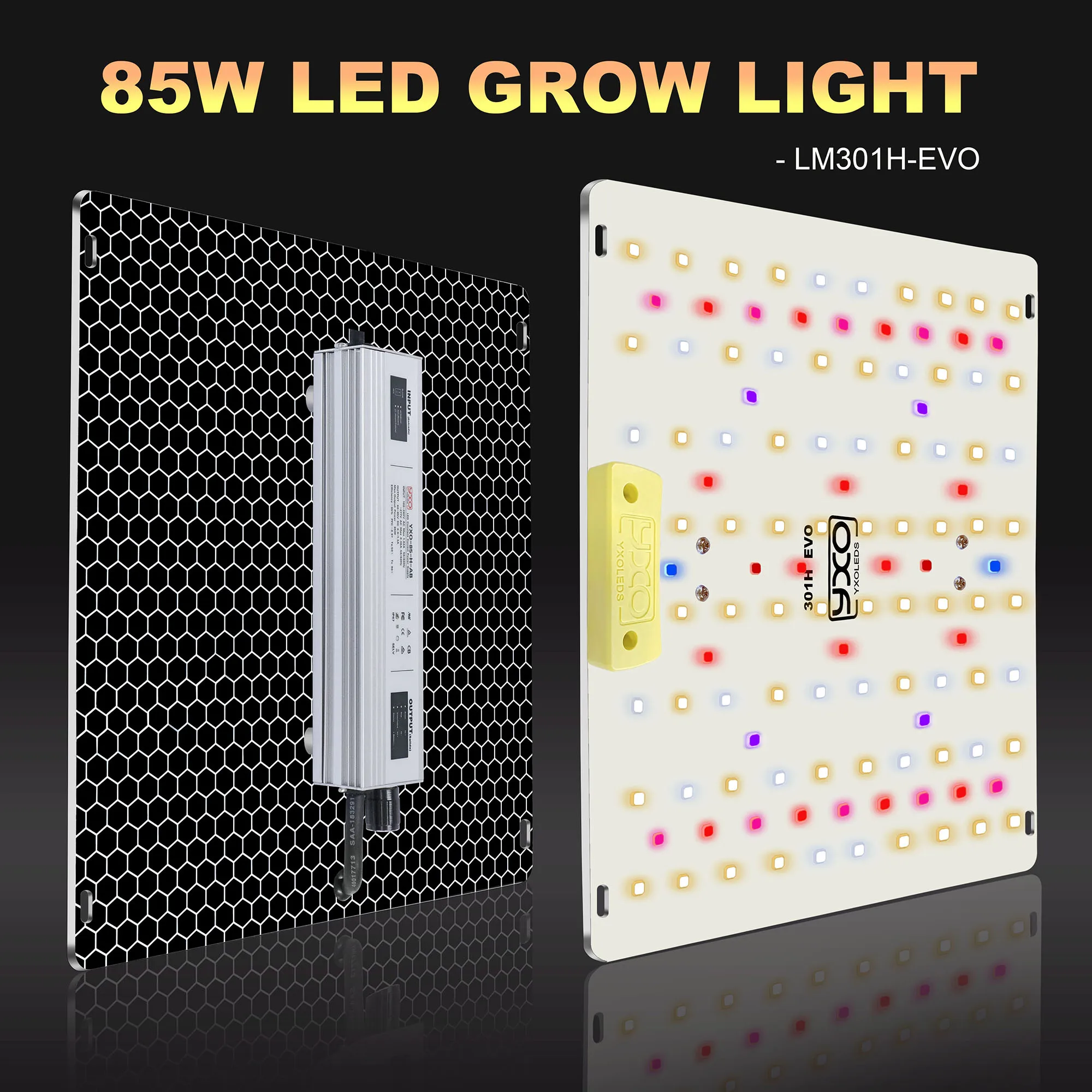 

LM301h EVO 85W Dimmable Plant Grow Light Promotes plant growth and flowering Superior heat dissipation