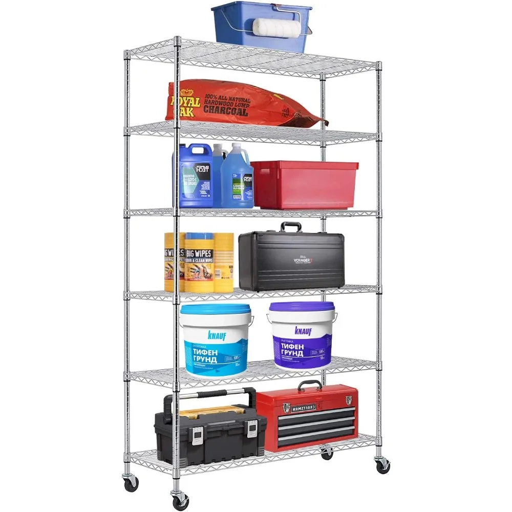 

Commercial Grade Wire Shelving Unit Metal Shelf Organizer Heavy Duty Storage Unit Wire Rack Certification Capacity with Wheels