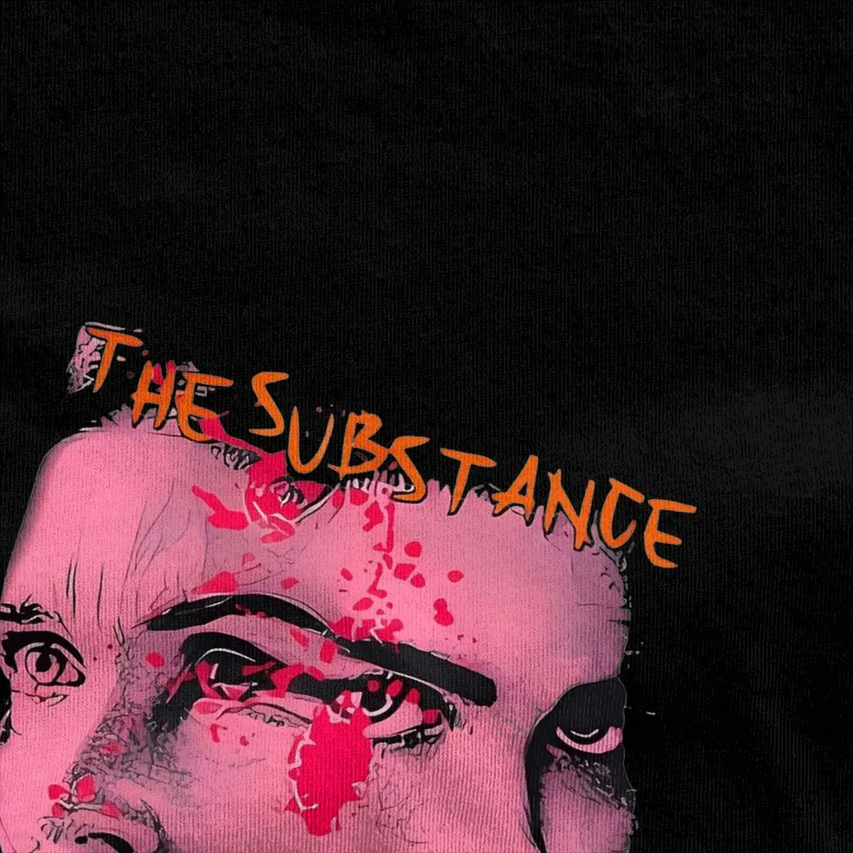 Retro The Substance Popular Horror T Shirt Men  Pure Cotton T-Shirts Movie 2024 Beach Crew Neck Tees Wholesale Oversized Clothes