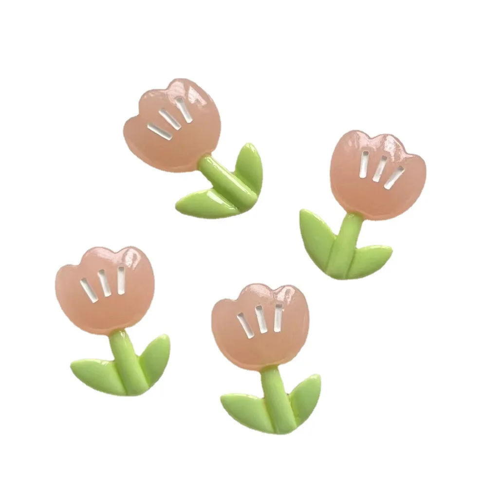 5pcs miniso series flower cartoon resin flatback cabochons diy crafts materials jewelry making charms