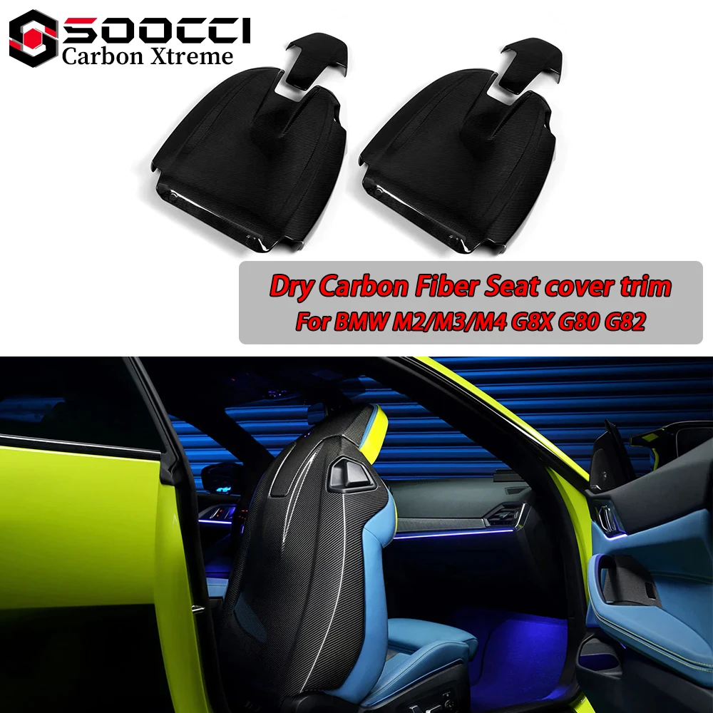 

Накладки на спинки сидений из сухого карбона для BMW M2 G87, 2 серии G42, M240i, M4 G82 G83, M8 F91 F92