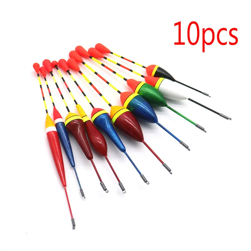 10Pcs/Lot Fishing Floats Set Buoy Bobber Fishing Stick Floats Fluctuate Mix Size Color Flotador For Fish Accessories