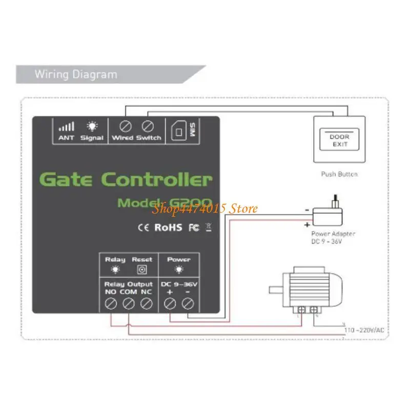 

K1AA Gate Opener Wireless Automatic Door Receiver Call Remote Switch for Light