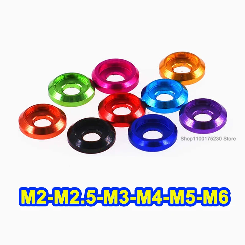 M2 M2.5 M3 M4 M5 M6 Multi-Color Aluminum Alloy Thin Half Round Pan Head Washer Screw Al Metal Grooved Gaskets