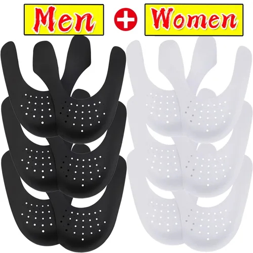 Protector de cabeza de zapato antiarrugas, 5 pares, para zapatillas informales, antiarrugas, puntera, soporte, expansor, protección de zapatos