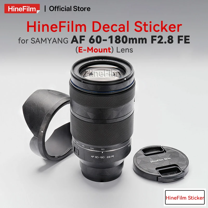 Hinefilm Skin for Samyang AF60-180mm F2.8 FE Mount Lens Sticker 60 180 Wrap Cover for Samyang AF60-180 F2.8 Protective Skin