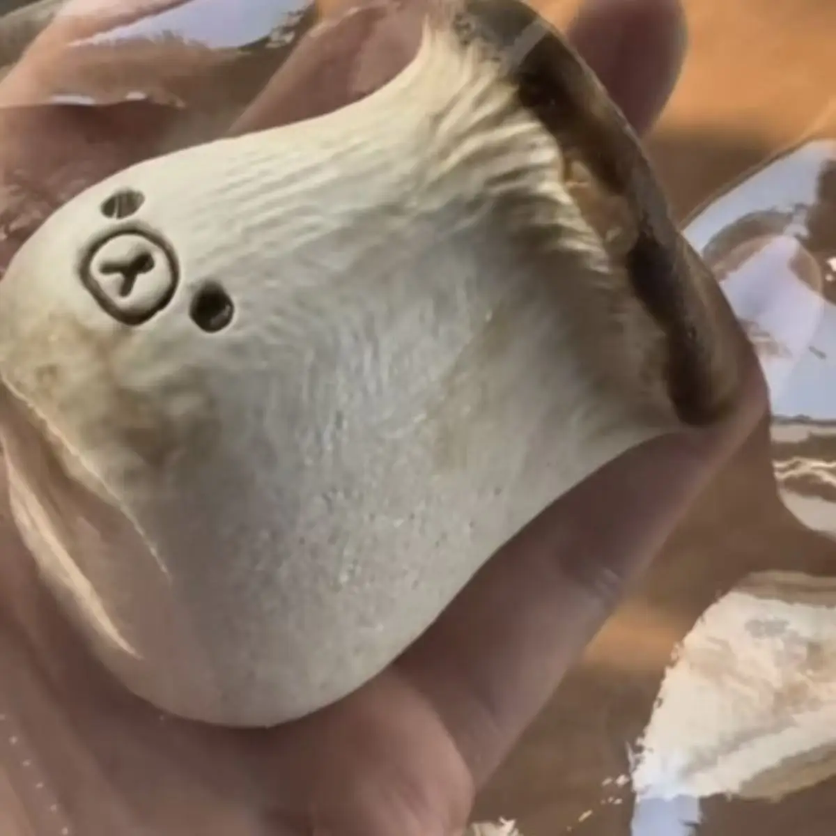 Juguete Blandito de Simulación Rilakkuma Pleurotus Eryngii Nee Nee, Textura Suave Mochi, Juguete Antiestrés de Bolsillo para Decoración del Hogar y Manualidades DIY