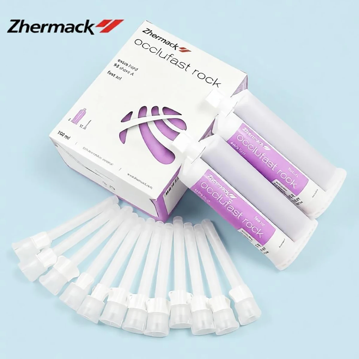 Original Zhermack Occlufast Rock Extra Hard Dental Bite Record Material Silicone Rubber A-silicone for Dental Bite Registration