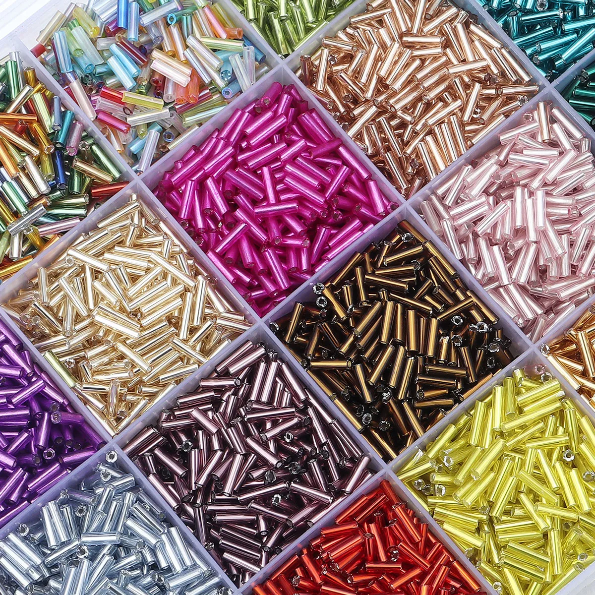 10g/lot 2mm Glass Beads Tube Rice Beads Seed Beads Loose Spacer Beads For Jewelry Making DIY Necklace Accessories