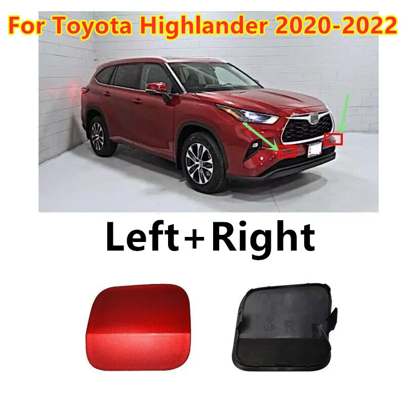 

2X красный передний бампер, фаркоп, крышка крюка для Toyota Highlander 2020-2023