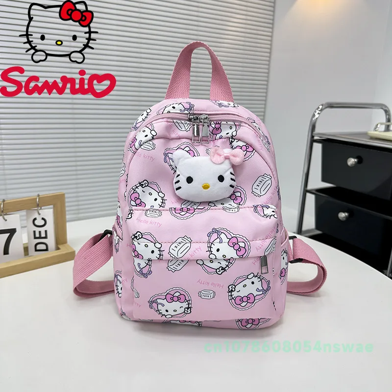 Miniso Hello Kitty New Girls' Backpack Luxury Brand Fashion Girls' Backpack 3D Cartoon Cute Children's Backpack High Quality