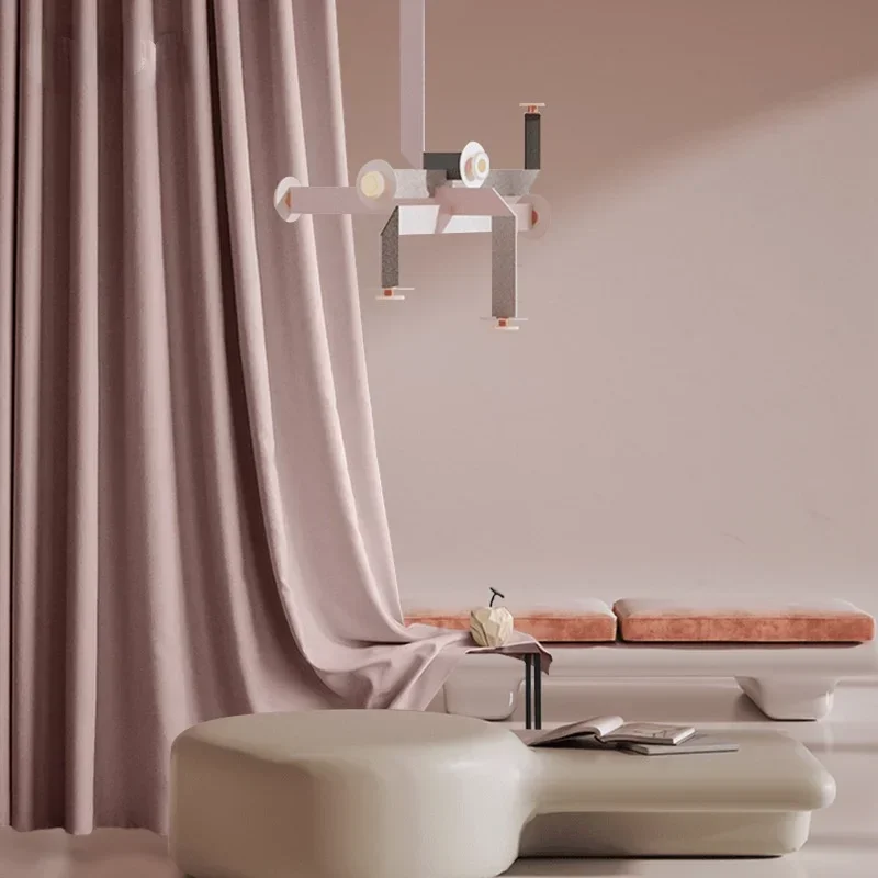 

Pure Color Cotton and Linen Blackout Curtain Modern Simple Plain Style Finished Custom Curtains for Living Dining Room Bedroom