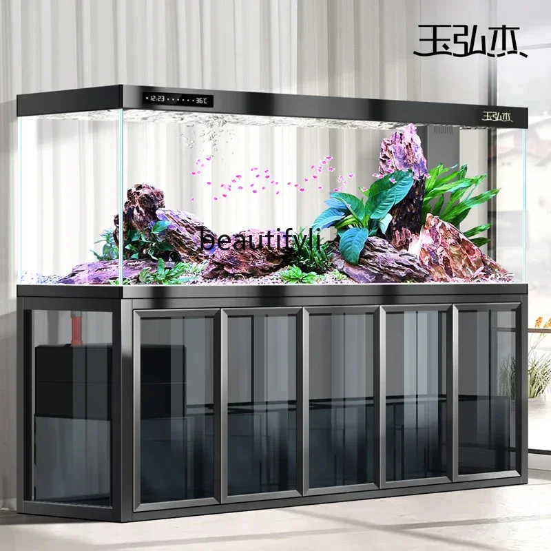 Fish tank aquarium industrial wind living room bottom filter ecological water-free intelligent arowana tank