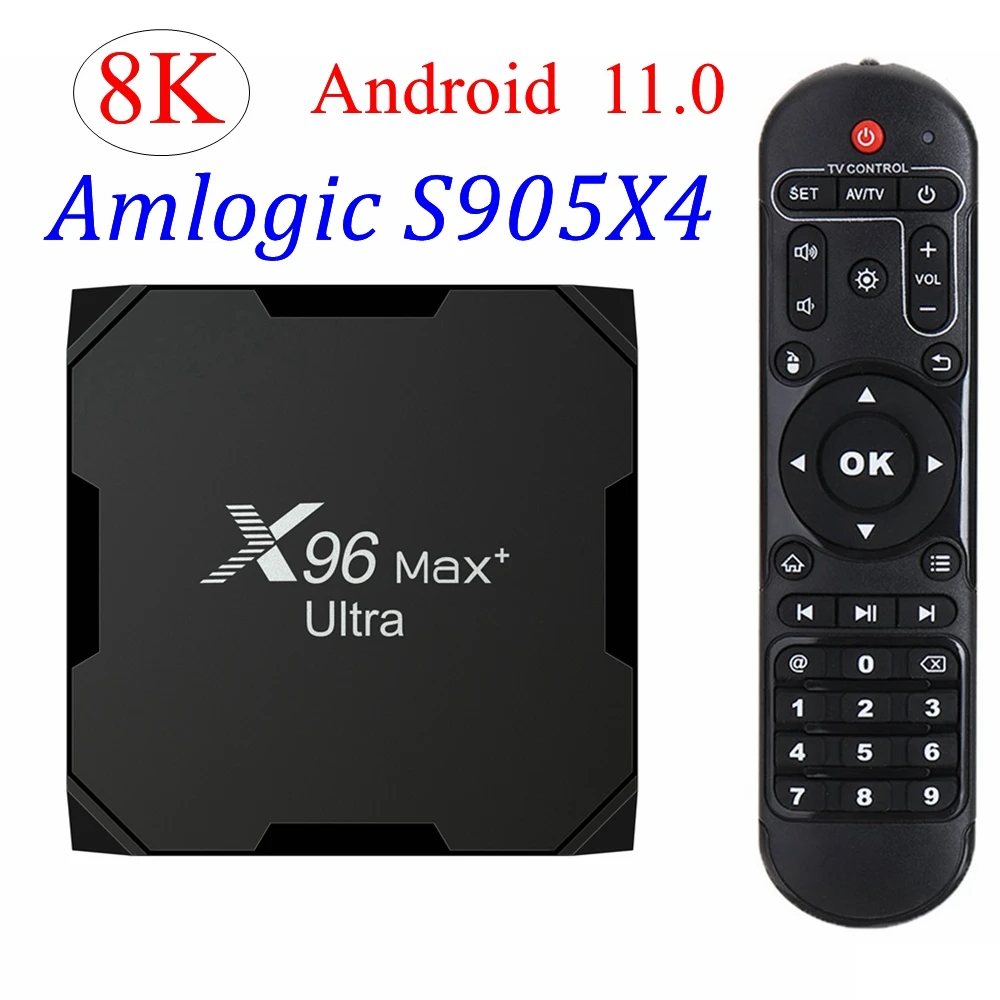 X96 Max Plus Ultra Android 11 TV Box Amlogic S905X4 4G 32G 64G 5G Dual Wifi BT Youtube HD AV1 Smart Media Player 8K Set top box