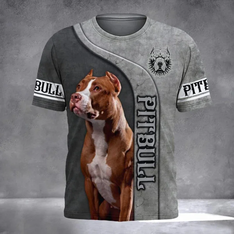 Men's 3D Stereoscopic Dog Bull Terrier Print T-Shirt, Short-Sleeved Casual Fashion Top, Daily Wear Apparel, 2026 Model