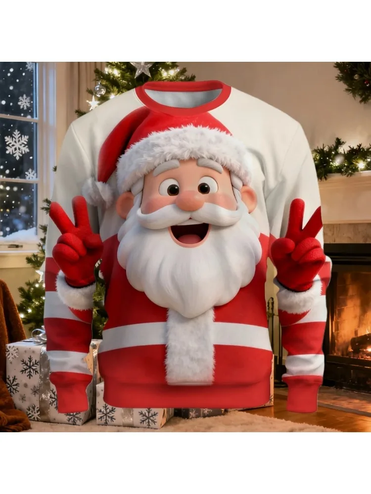 الرجال والنساء الشتاء القبيح عيد الميلاد بلوزات مستديرة الرقبة التيار المتناوب/تيار مستمر الجحيم جرس طباعة ملابس الشارع الشهير العصرية الملابس الشتوية