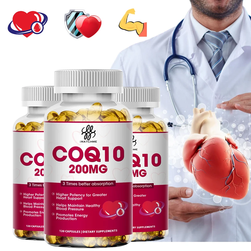 

120 Coenzyme Q10 Capsules Provide Energy Vitamin Health Food Organic Ultra High Absorption COQ10