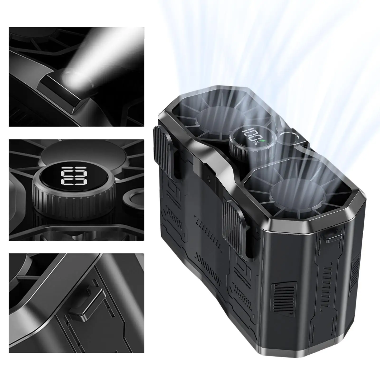 

Персональный портативный вентилятор на пояс с USB-зарядкой, 100 скоростей, для походов, путешествий, велоспорта, альпинизма, садоводства