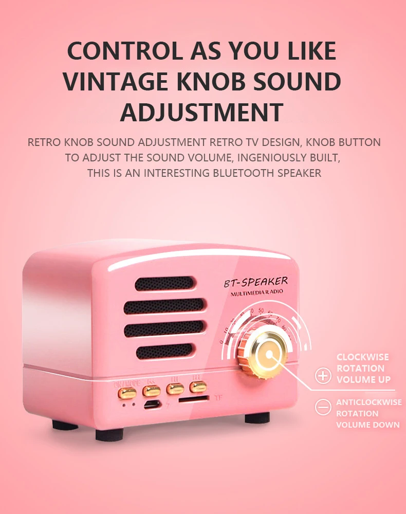 # Mini ลำโพงบลูทูธวิทยุ Retro Sound กล่องเครื่องเล่นเพลงไร้สายแบบพกพาไร้สายแบบพกพาฟรีคลาสสิกลำโพงสน...
