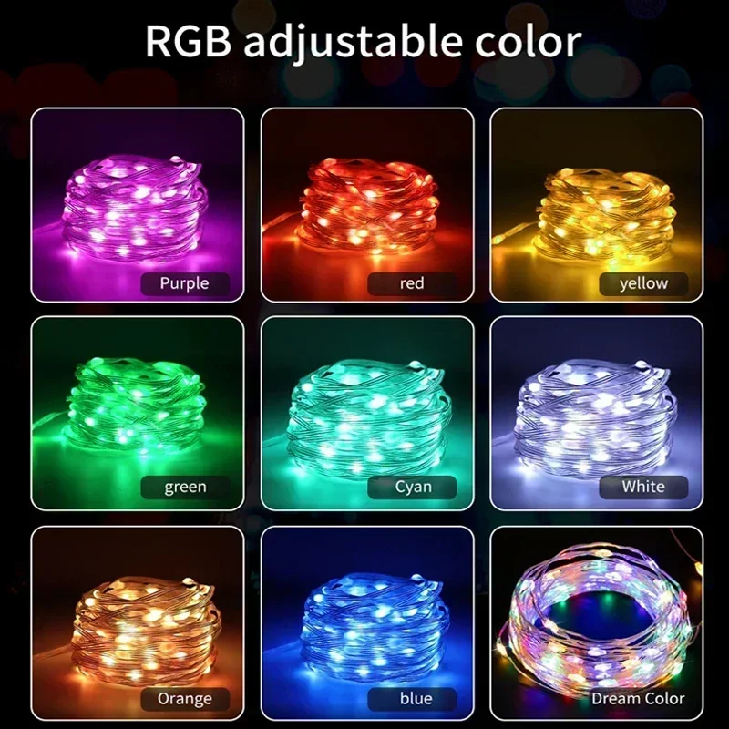 Imagem -03 - Faixa de Led Rgbic à Prova Dágua Bluetooth Luzes de Fadas Inteligentes Música Sonho Luz Colorida Controle por Aplicativo Festa Faça Você Mesmo Decoração de Árvore de Natal