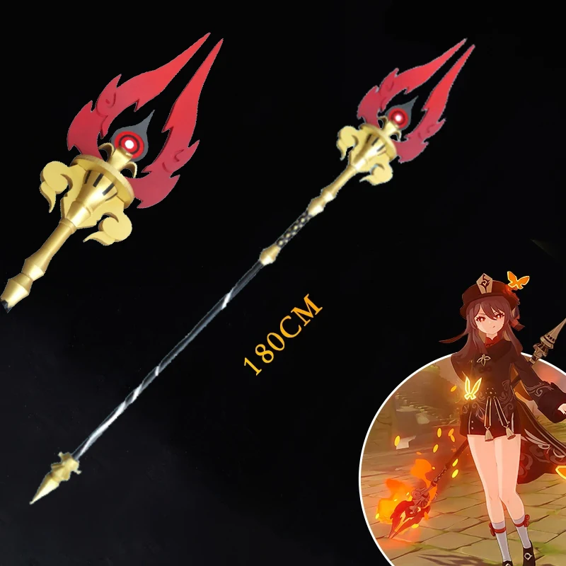 Genshin Impact Weapon Staff of Homa Hu Tao Cosplay Props Zhongli Stage Performance Props Non-destructive Can Pass Security