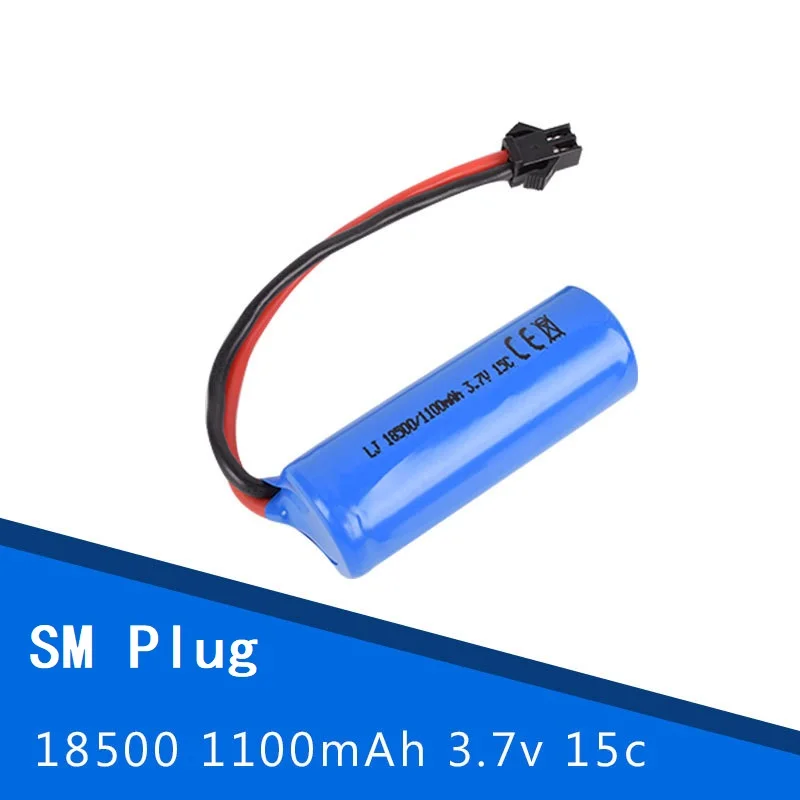 3.7V 1100mAh 18500 bateria Lipo dla S900 FT008 helikopter zdalnego sterowania/łódź do zabawki akumulator SM/wtyczka JST