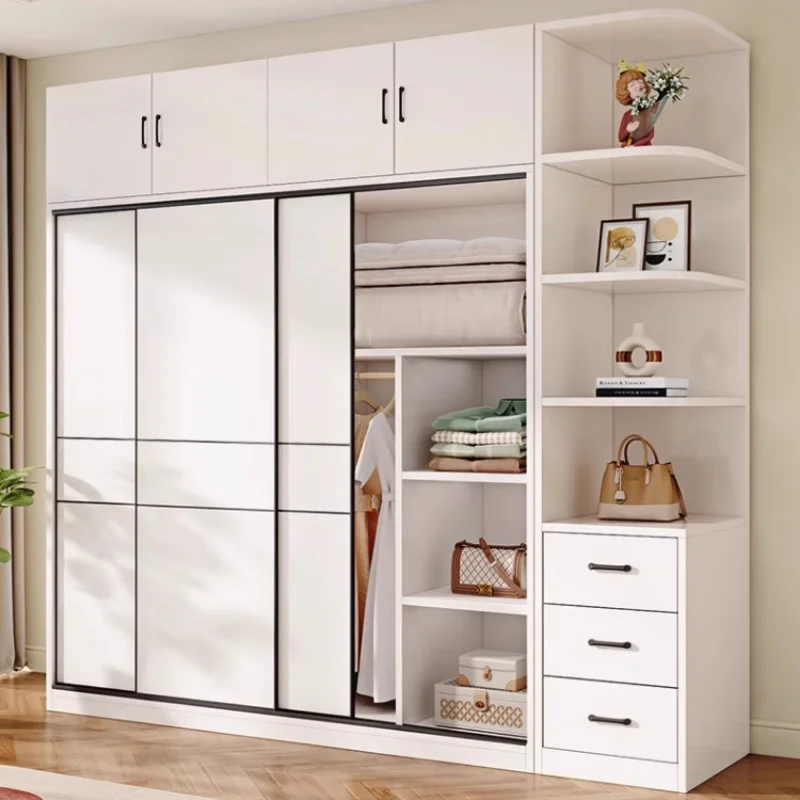 Sliding Doors Drawer Wardrobes Wood Holder Clothes Bedroom Wardrobes  Closet Storage Shelves Muebles Para El Hogar Furniture