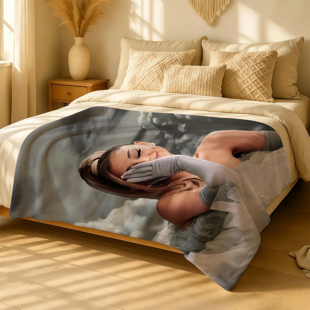 Singer A-Ariana G-Grande Blanket For Soft Warm Knee For Bedroom Living Room Bed Sofa Camping Picnic Office Gift